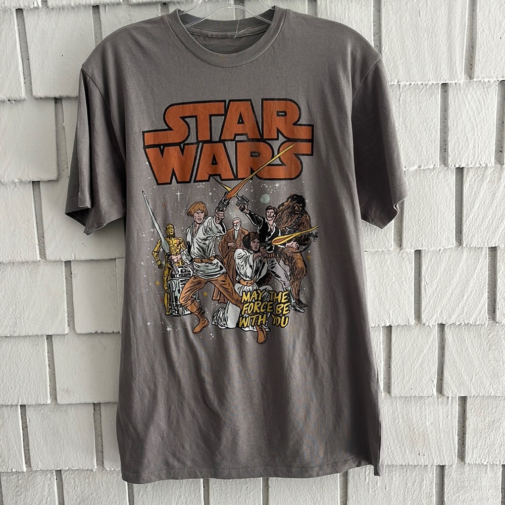 STAR WARS Men’s Gray Graphic T Shirt  size M